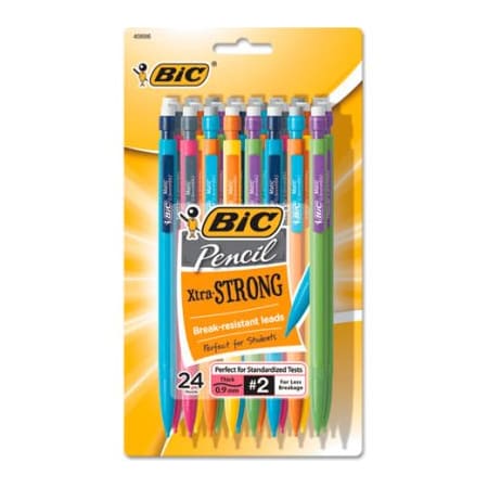 Bic Bic Mechanical Pencil With Pocket Clip, 0.9mm, Assorted Barrels, 24/Pack MPLWP241